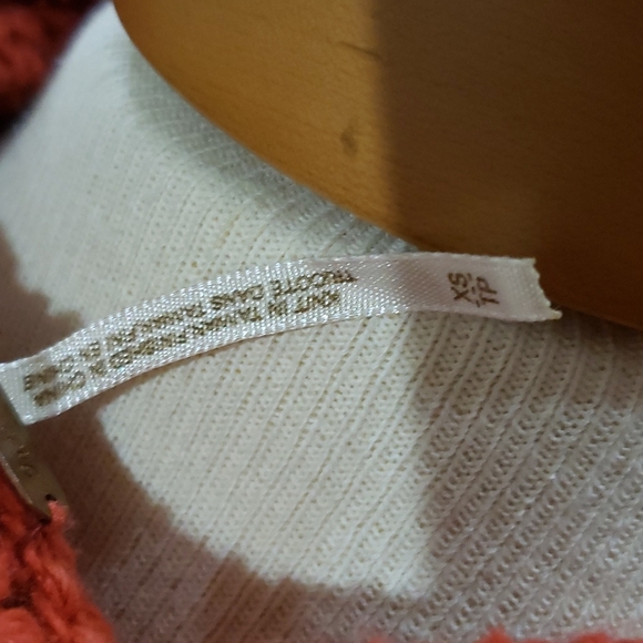 Free People Orange Button Up Hooded Sweater Size XS - Picture 5 of 12